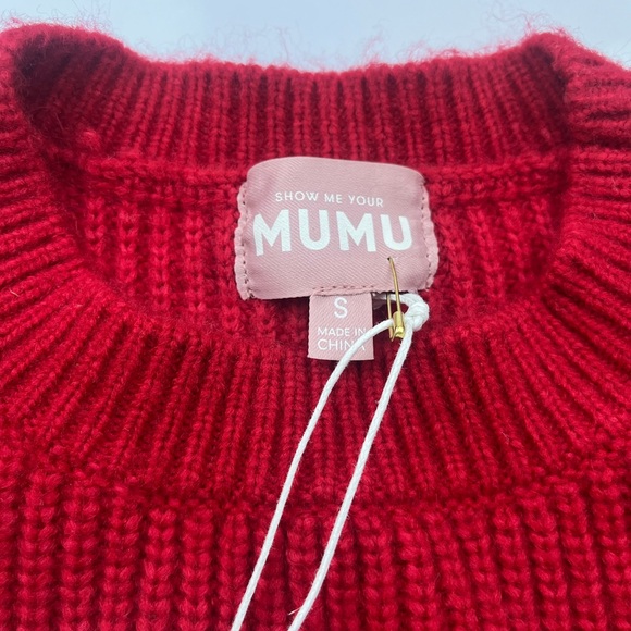 SHOW ME YOUR MUMU Dixon Sweater Dress in Red Knit N211 - Picture 7 of 10